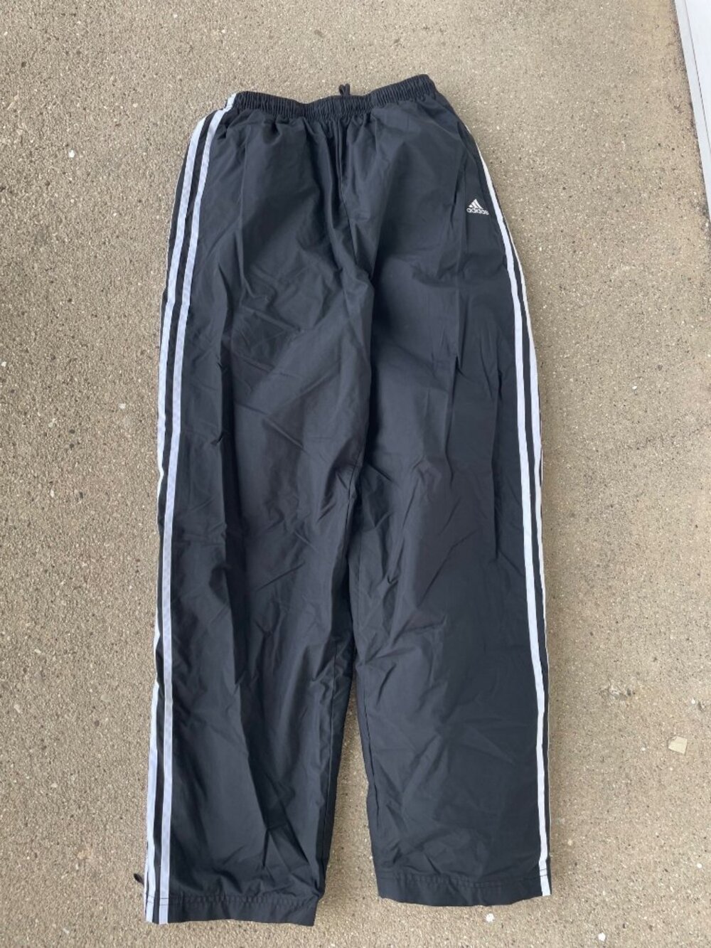 Vintage Y2K Adidas Track Pants Black Mens M Streetwear 3 Stripe 2001 Rave Goth - Picture 12 of 12